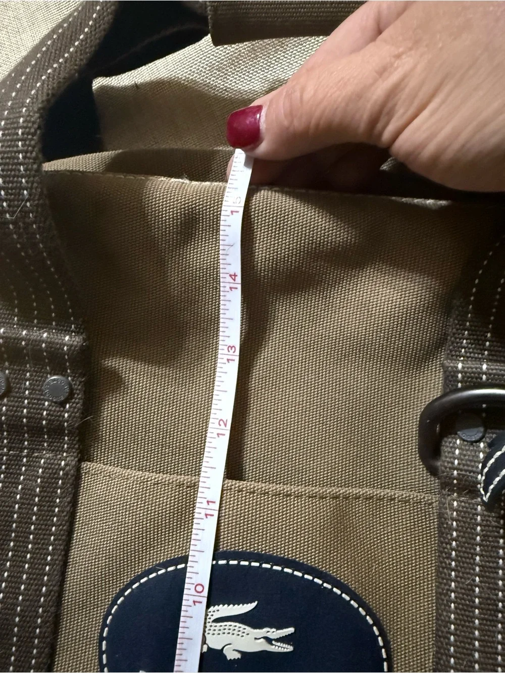 Lacoste Olive Canvas weekender bag